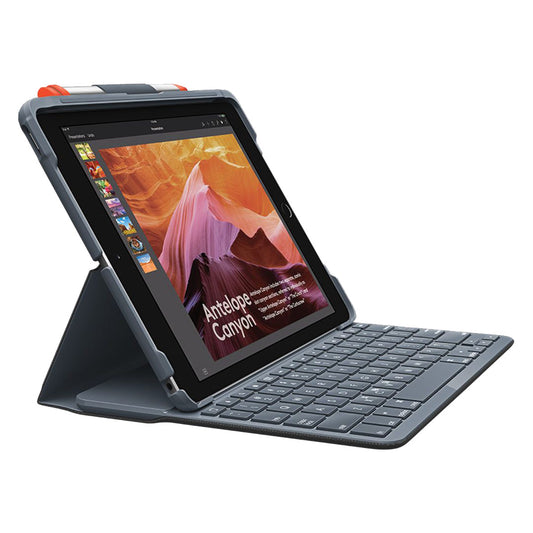 Husa cu tastatura Logitech Slim Folio pentru iPad (gen 7,8,9), Black - iSTYLE RO