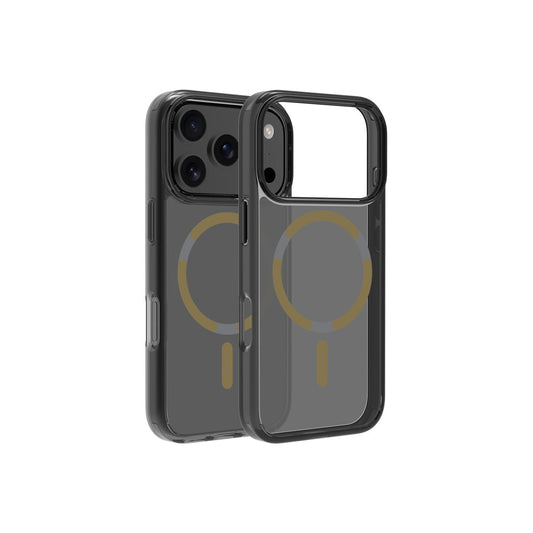 Husă de protectie DVICED din silicon pentru iPhone 17 Pro, MagSafe, Fumuriu-Auriu