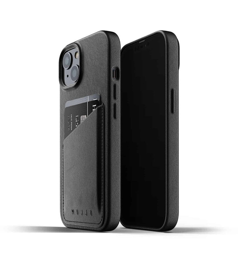 Husa de protectie Mujjo tip portofel pentru iPhone 13, Piele, Black - iSTYLE RO