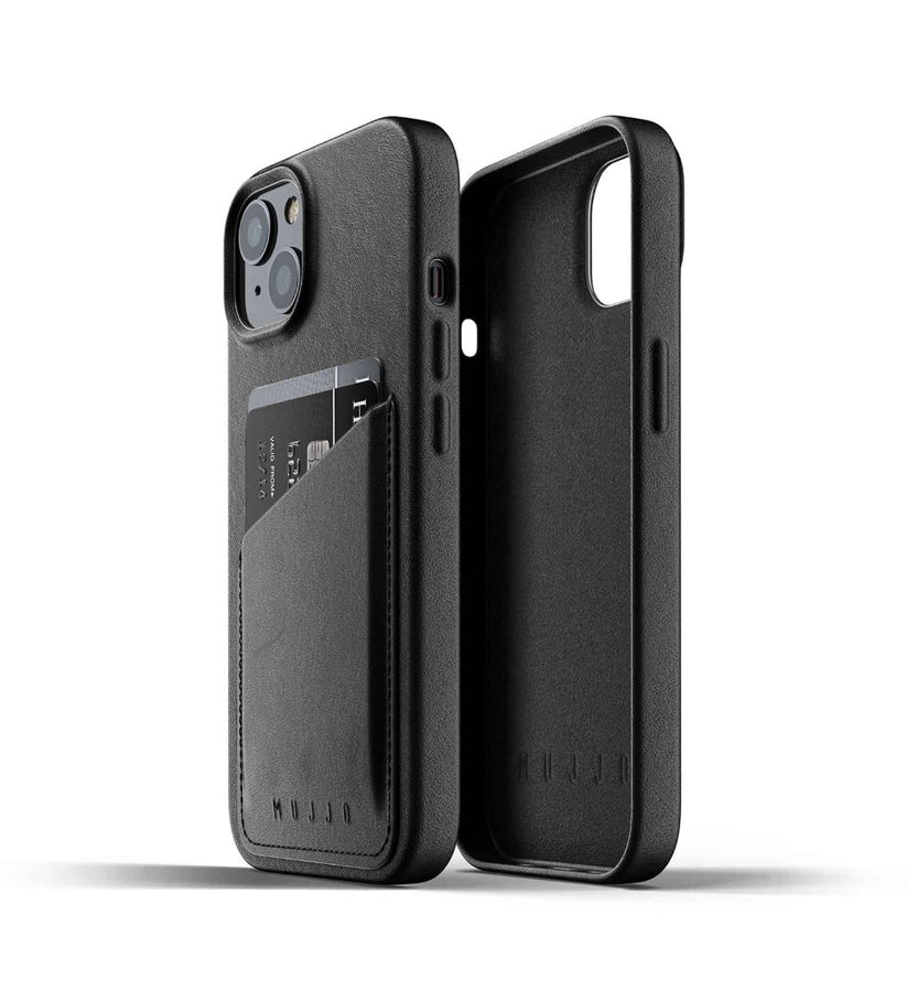 Husa de protectie Mujjo tip portofel pentru iPhone 13, Piele, Black - iSTYLE RO