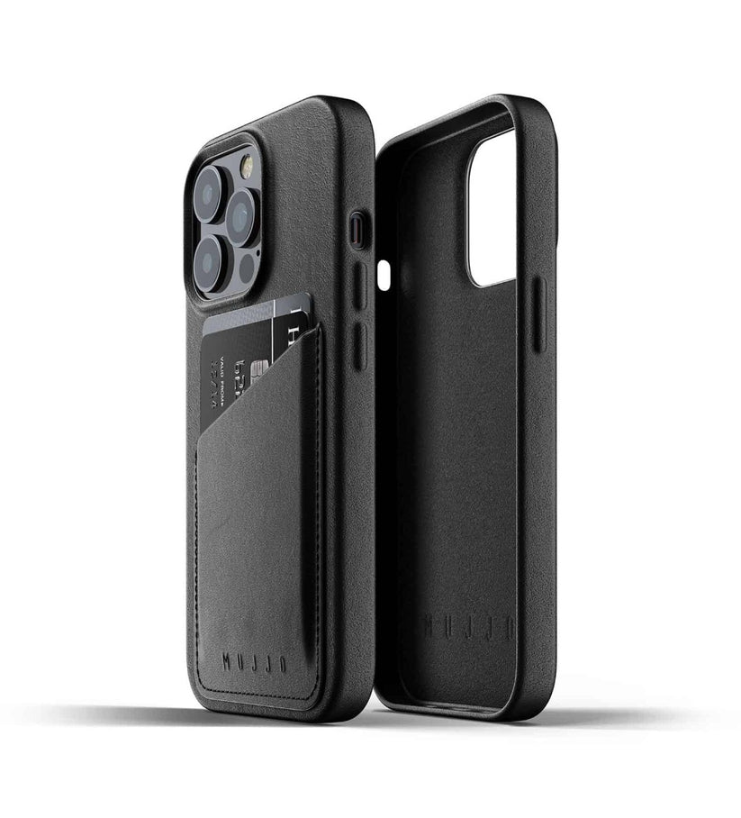 Husa de protectie Mujjo tip portofel pentru iPhone 13 Pro, Piele, Black - iSTYLE RO