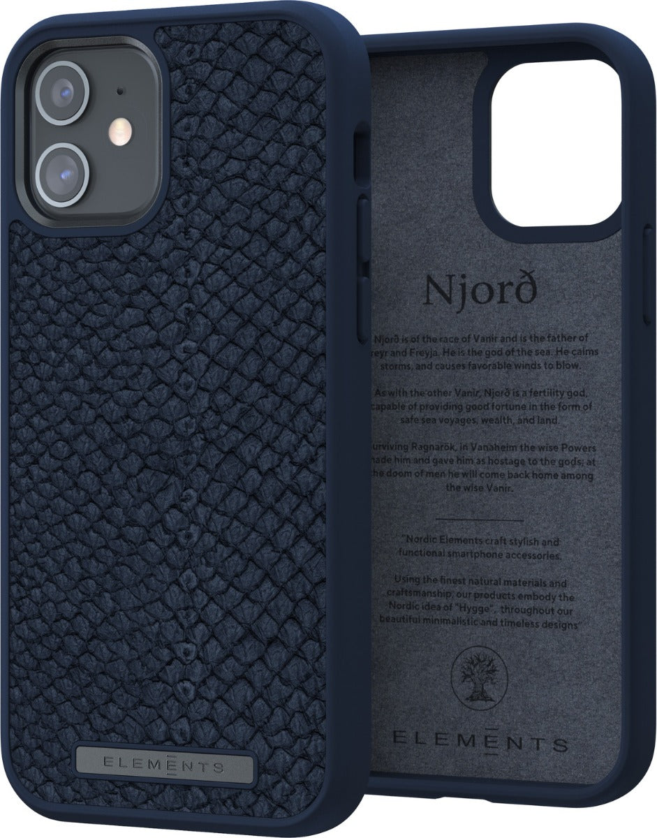 Husa de protectie Njord pentru iPhone 12 / iPhone 12 Pro, Piele, Albastru - iSTYLE RO