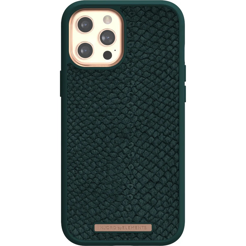 Husa de protectie Njord pentru iPhone 12 / iPhone 12 Pro, Piele, Dark Green - iSTYLE RO