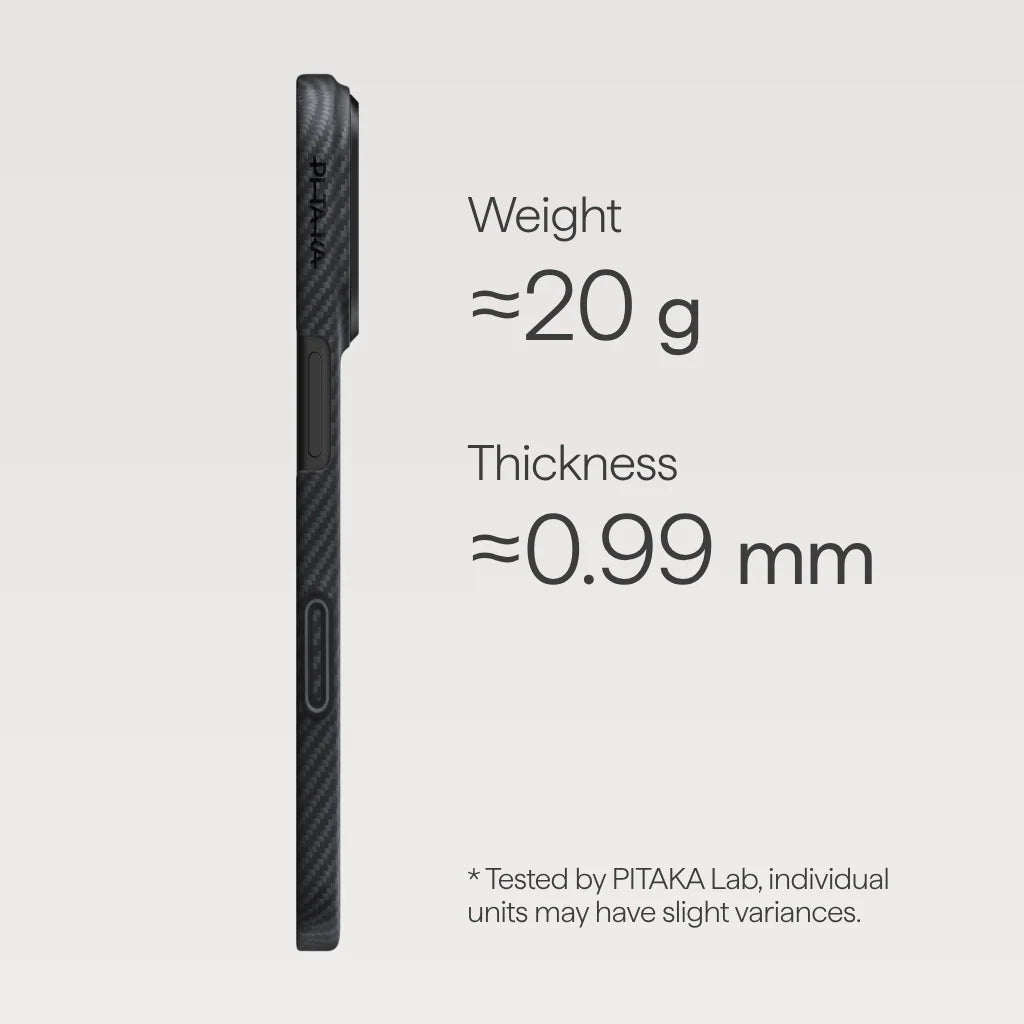 Husa de protectie PITAKA pentru iPhone 17 Pro, MagEZ 7 Pro 600D Ultra-Slim, Negru/Gri