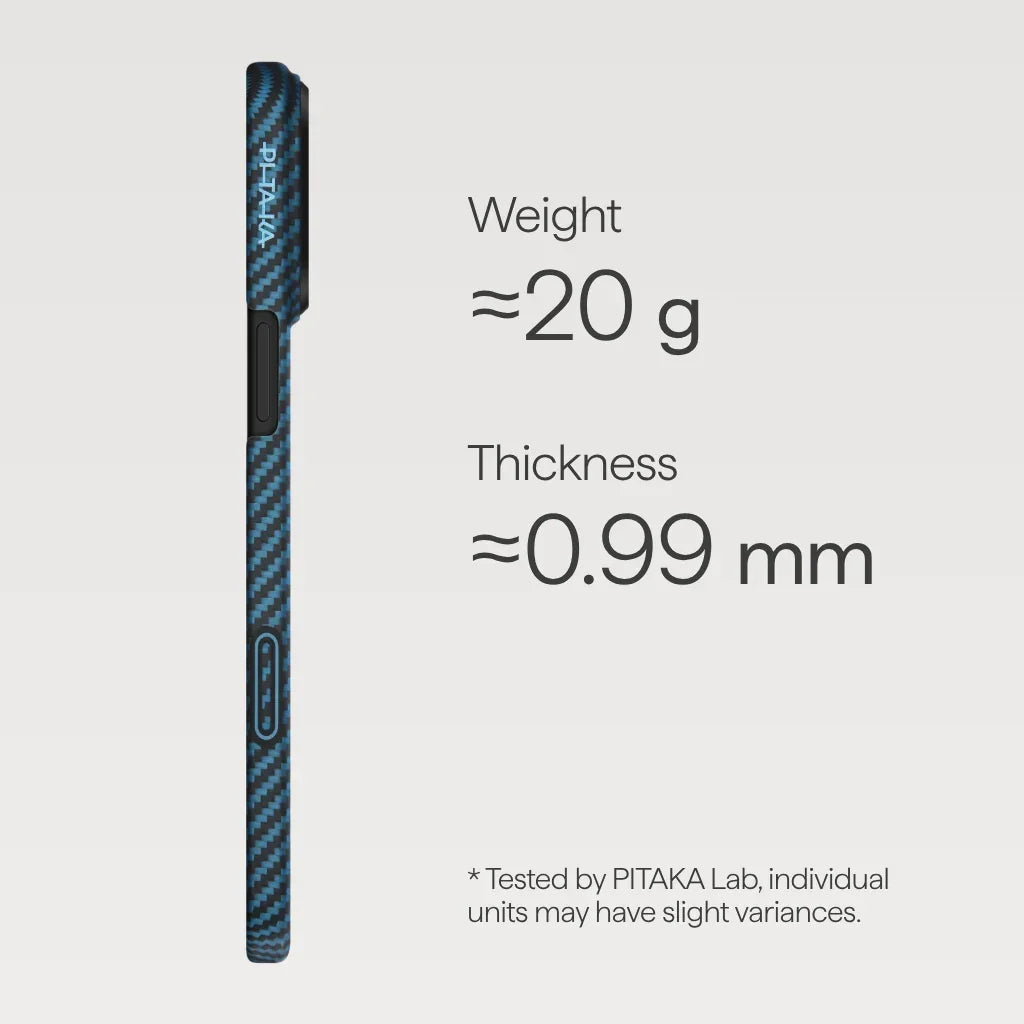 Husa de protectie PITAKA pentru iPhone 17 Pro Max, MagEZ 7 1500D Ultra-Slim MagSafe, Negru/Albastru