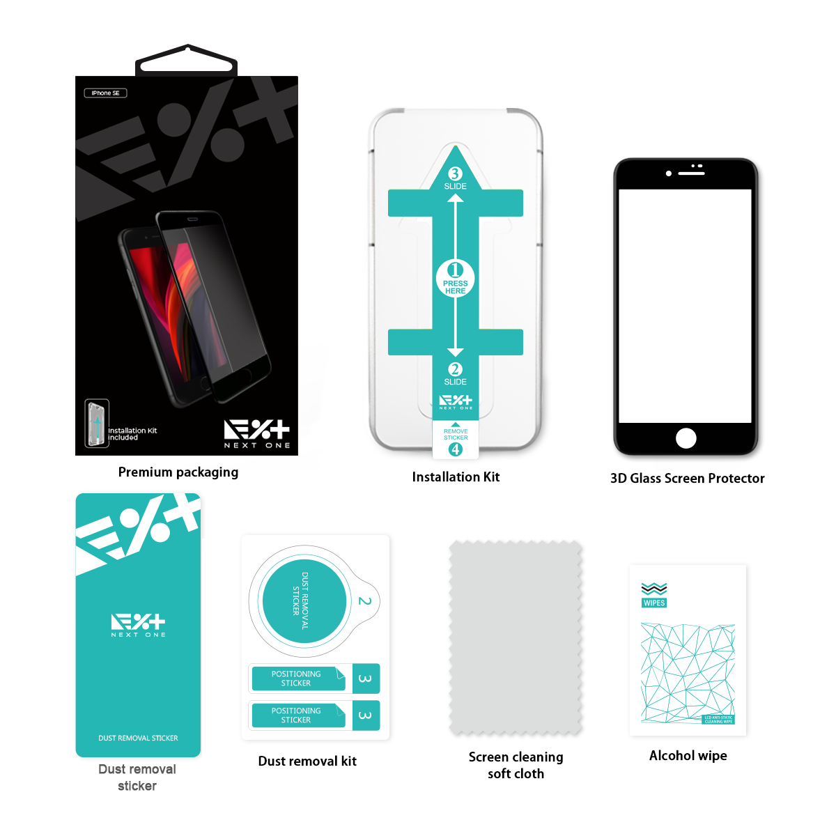 Folie de protectie din sticla 3D NEXT ONE pentru iPhone SE (gen.2) - iSTYLE RO