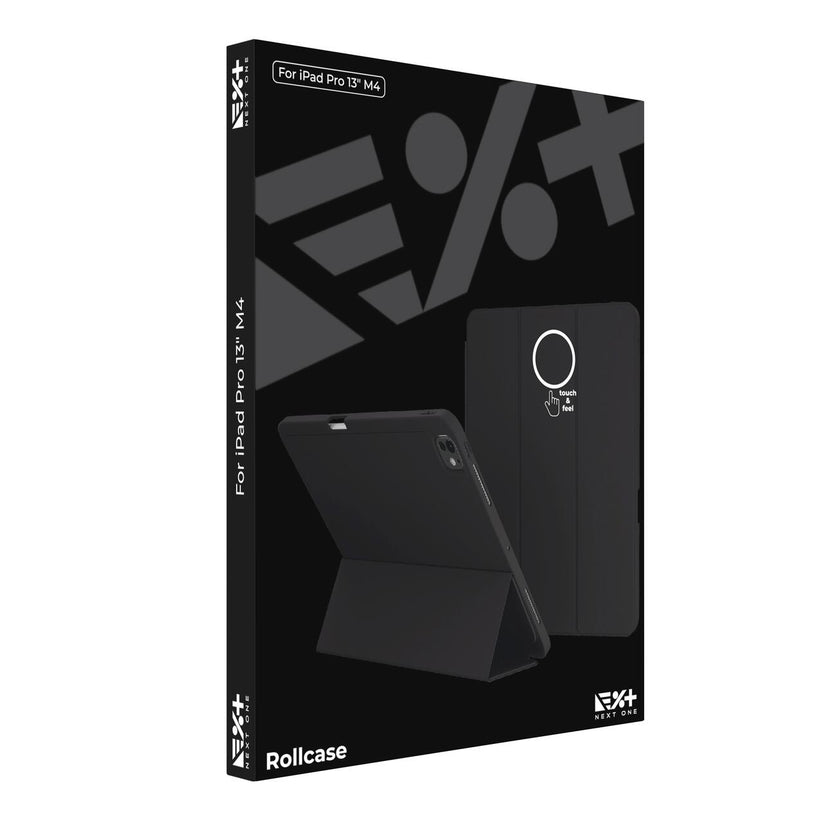 Husa de protectie Next One Rollcase pentru iPad Pro 13" M4, cu suport pentru stilou, Negru - iSTYLE RO