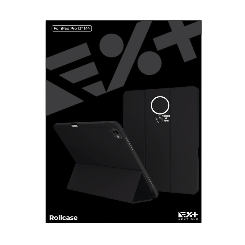 Husa de protectie Next One Rollcase pentru iPad Pro 13" M4, cu suport pentru stilou, Negru - iSTYLE RO