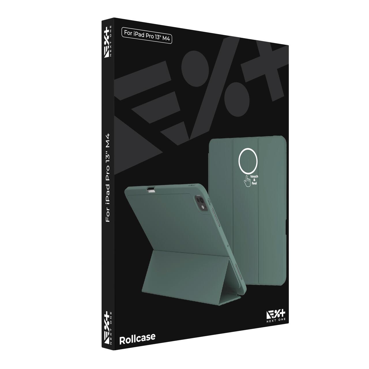 Husa de protectie Next One Rollcase pentru iPad Pro 13" M4, cu suport pentru stilou, Verde - iSTYLE RO