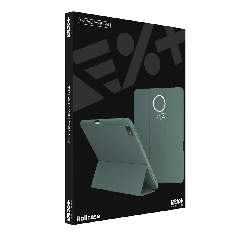 Husa de protectie Next One Rollcase pentru iPad Pro 13" M4, cu suport pentru stilou, Verde - iSTYLE RO