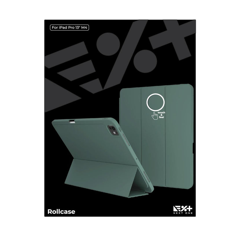Husa de protectie Next One Rollcase pentru iPad Pro 13" M4, cu suport pentru stilou, Verde - iSTYLE RO