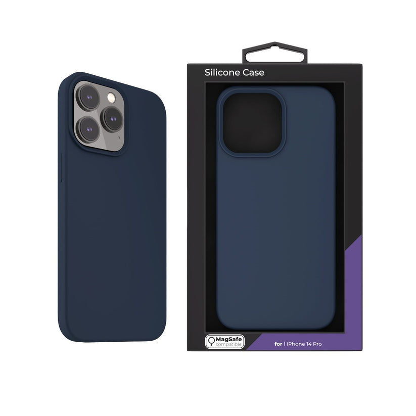 Husa de protectie NEXT ONE cu MagSafe pentru iPhone 14 Pro, Silicon, Albastru - iSTYLE RO