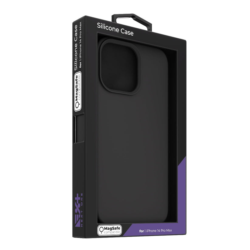 Husa de protectie NEXT ONE cu MagSafe pentru iPhone 14 Pro Max, Silicon, Negru - iSTYLE RO