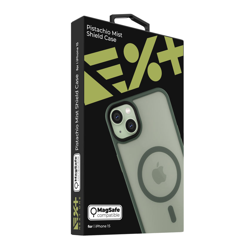 Husa de protectie NEXT ONE Mist Shield cu MagSafe pentru iPhone 15, Verde - iSTYLE RO