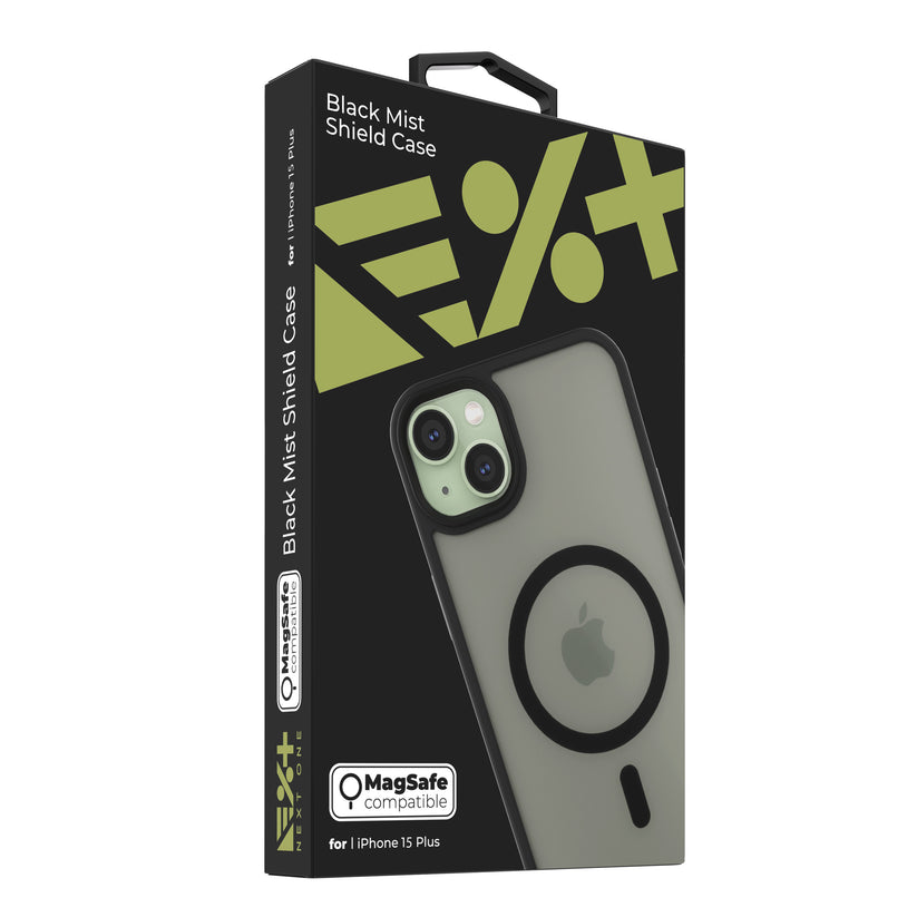 Husa de protectie NEXT ONE Mist Shield cu MagSafe pentru iPhone 15 Plus, Negru - iSTYLE RO