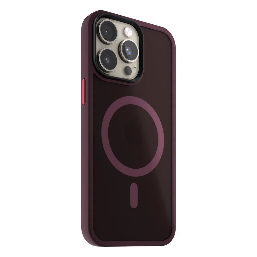 Husa de protectie NEXT ONE Mist Shield cu MagSafe pentru iPhone 15 Pro, Roșu Vișiniu - iSTYLE RO