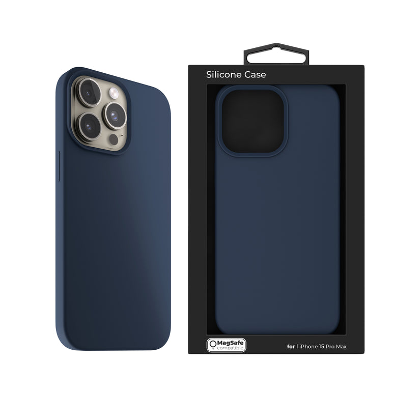 Husa de protectie NEXT ONE cu MagSafe pentru iPhone 15 Pro Max, Silicon, Albastru - iSTYLE RO
