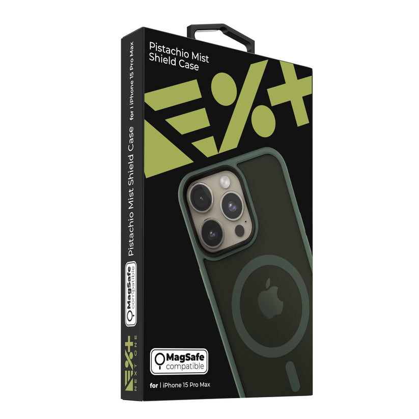 Husa de protectie NEXT ONE Mist Shield cu MagSafe pentru iPhone 15 Pro Max, Verde - iSTYLE RO