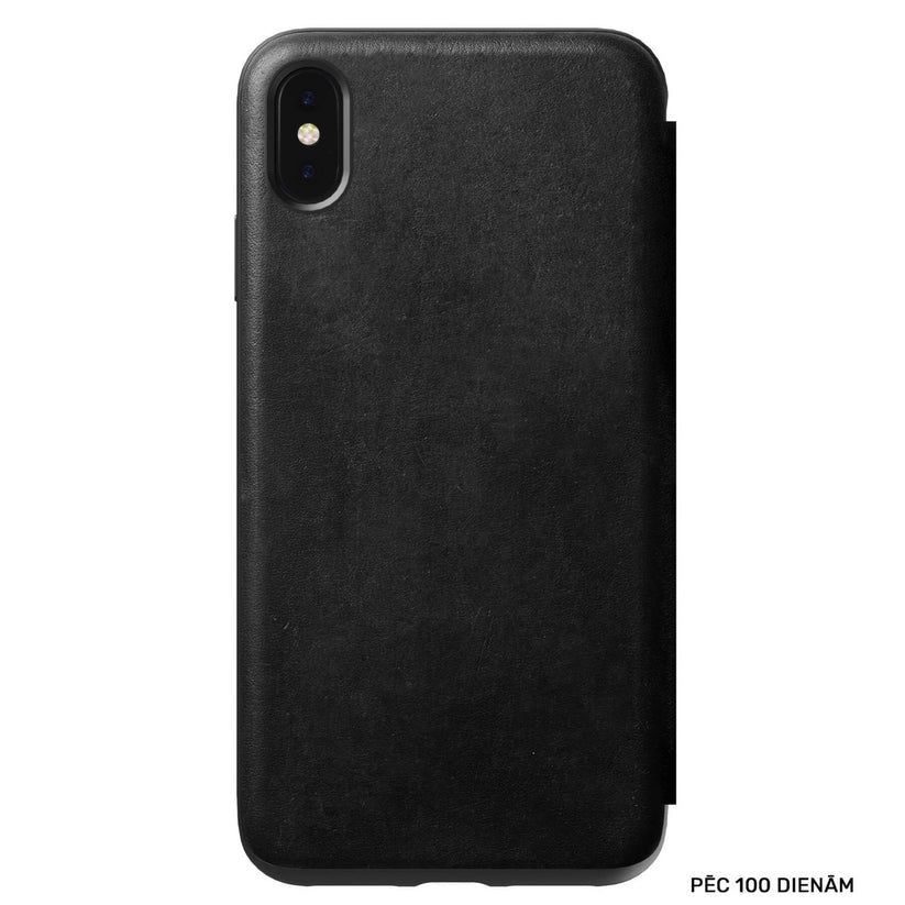 Husa de protectie Nomad Folio pentru iPhone Xs Max, Piele, Negru - iSTYLE RO