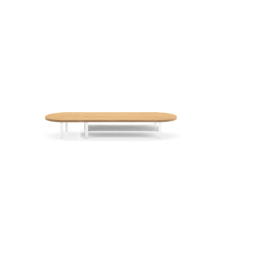 Stand cu raft Woodcessories pentru monitor Oak/White - iSTYLE RO