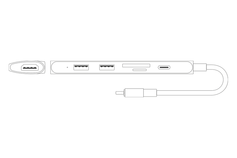 Adaptor Epico Type-C Hub 6in1 8K/30Hz, Space Grey - iSTYLE RO