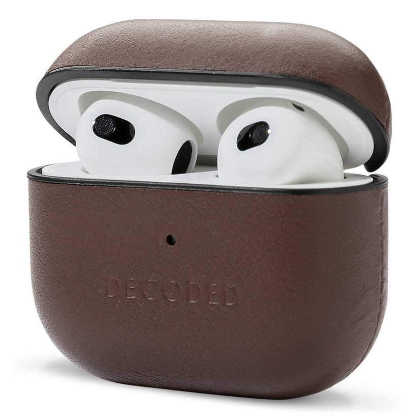 Husa de protectie DECODED Aircase pentru Airpods (gen.3), Piele, Maro - iSTYLE RO