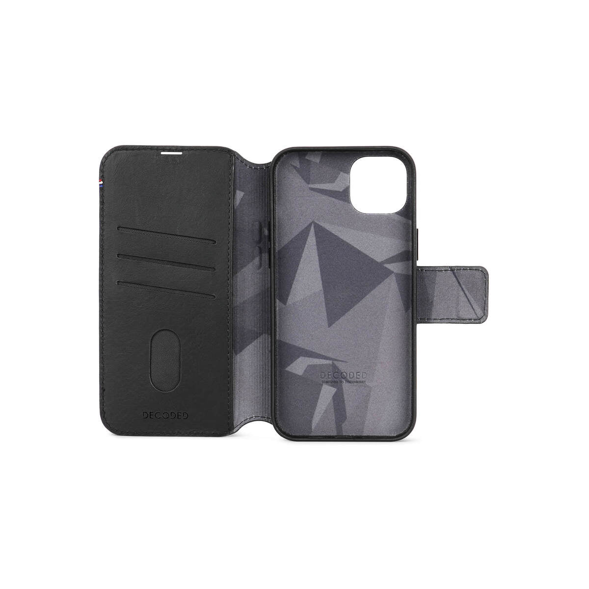 Husa de protectie Decoded cu portofel detasabil iPhone 15 Plus, Piele, Negru - iSTYLE RO