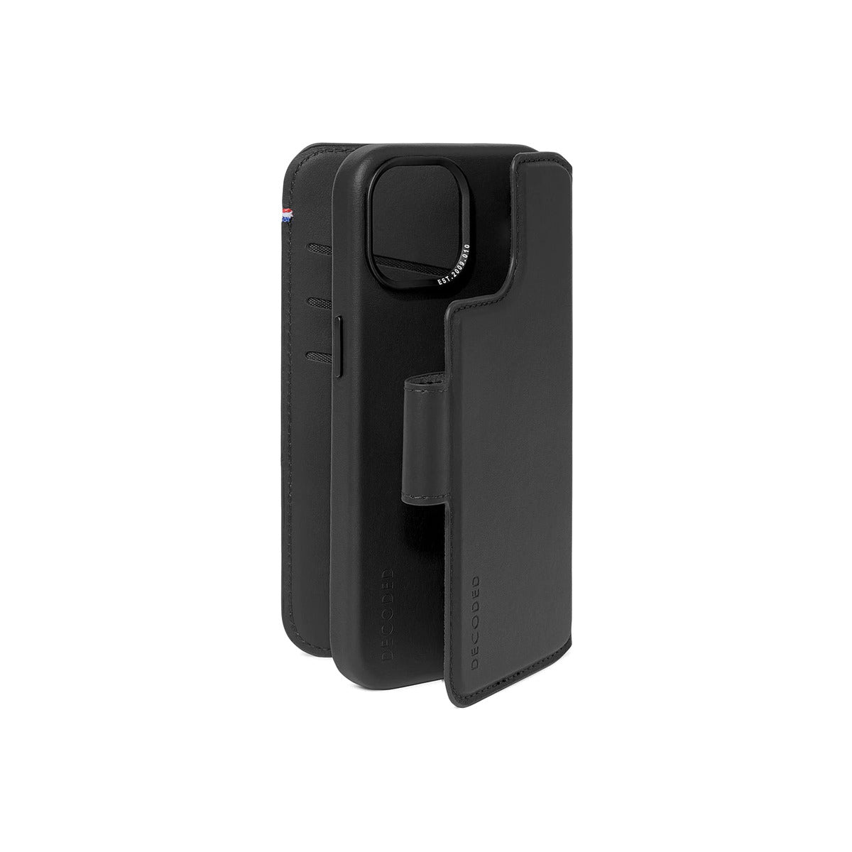 Husa de protectie Decoded cu portofel detasabil iPhone 15, Piele, Negru - iSTYLE RO