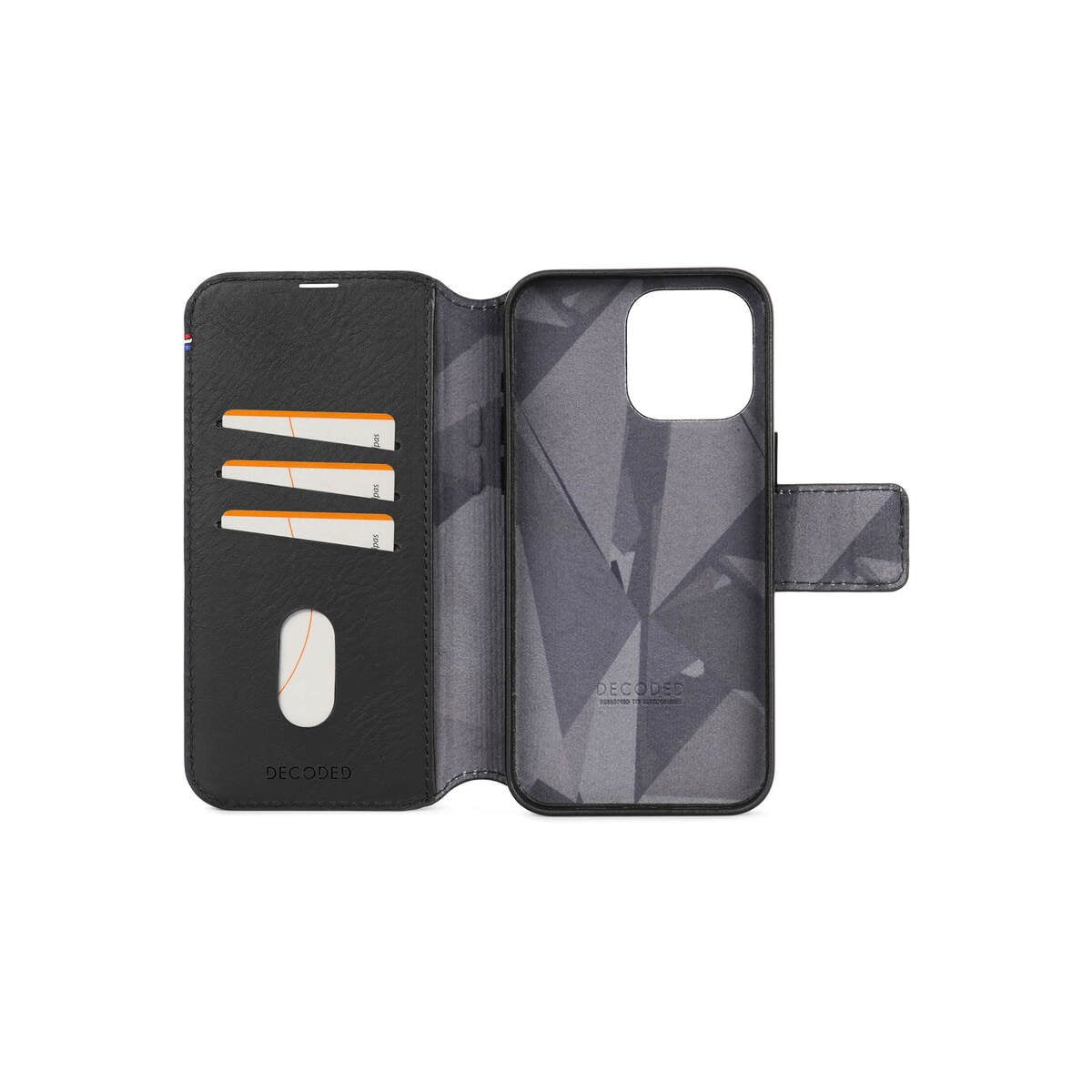 Husa de protectie Decoded cu portofel detasabil iPhone 15 Pro Max, Piele, Negru - iSTYLE RO