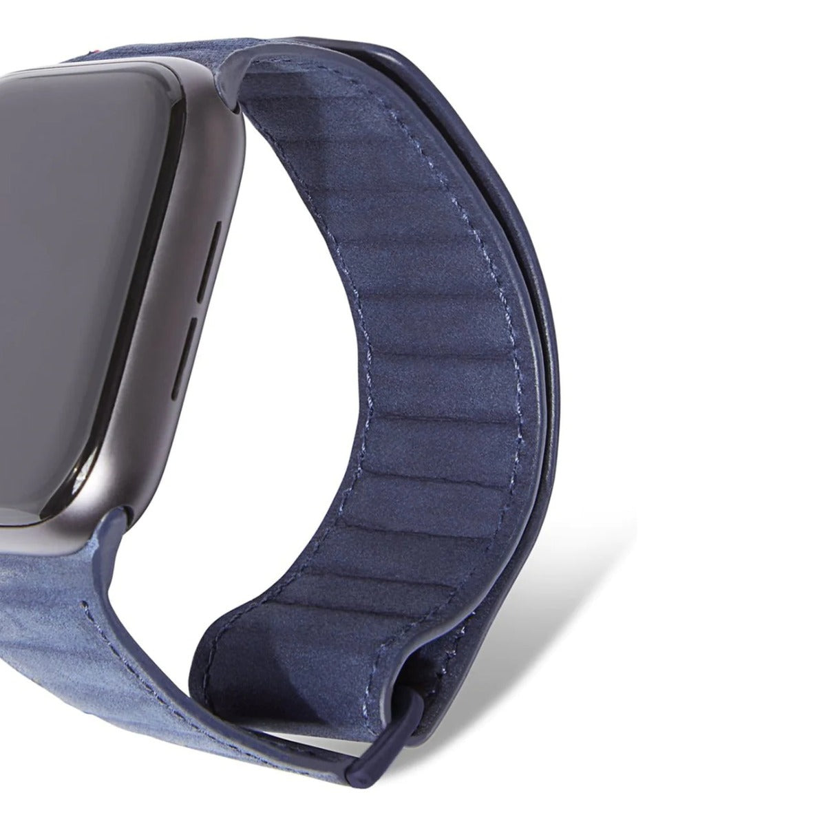 Curea Decoded Traction Strap pentru Apple Watch 45/44/42 mm, Piele, Albastru - iSTYLE RO
