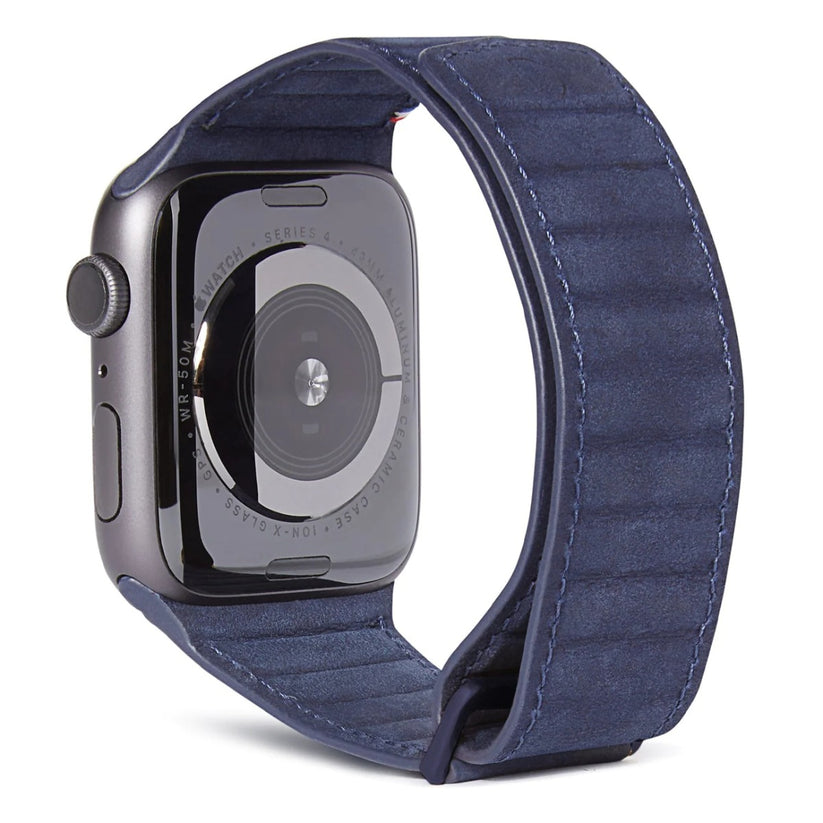 Curea Decoded Traction Strap pentru Apple Watch 45/44/42 mm, Piele, Albastru - iSTYLE RO