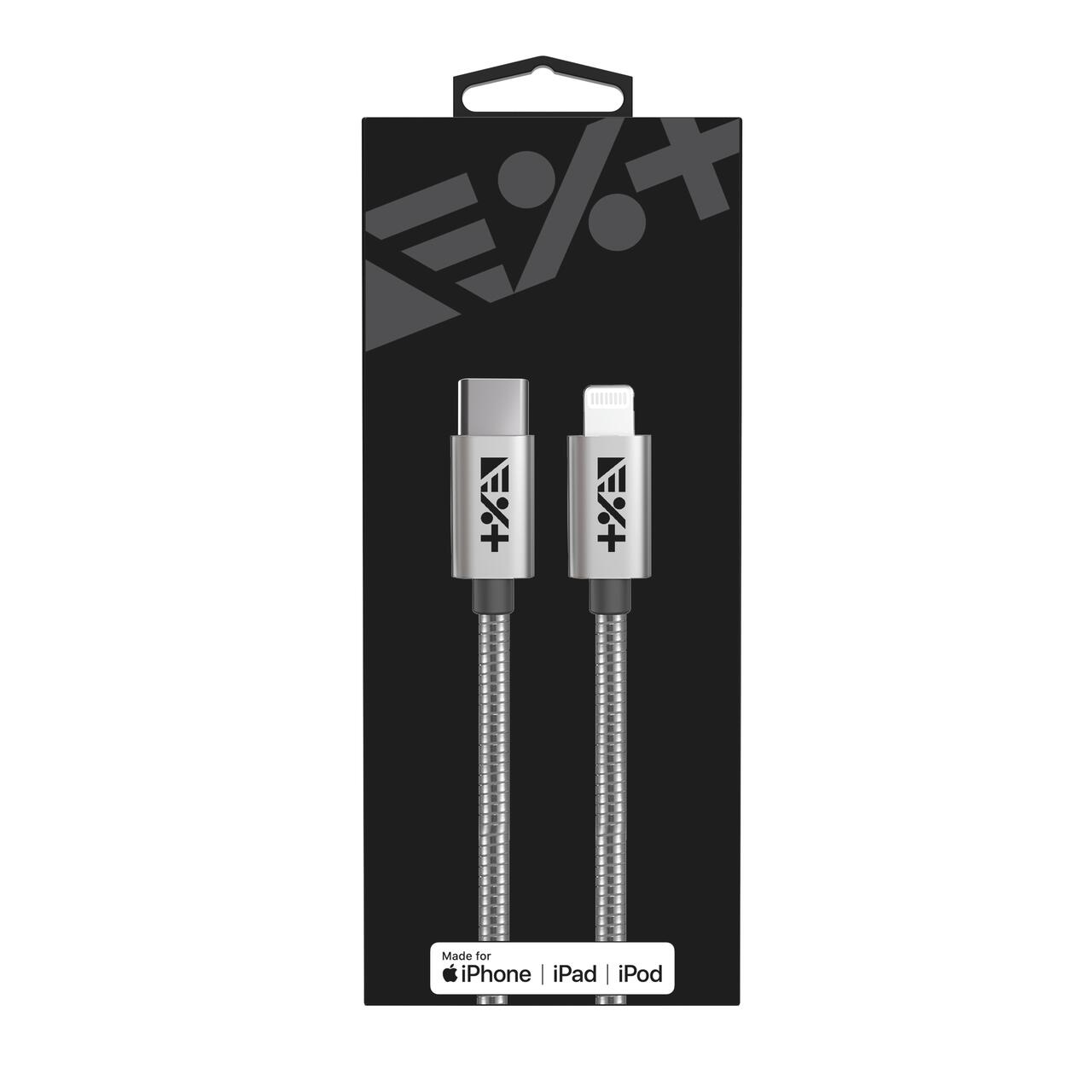 Cablu de date NEXT ONE USB-C - Lightning, Metalic, Silver (1,2m) - iSTYLE RO