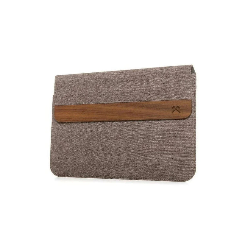 Husa de protectie Woodcessories EcoPouch pentru Macbook Air (2018) / 13 Pro, Brown-Grey Cotton - iSTYLE RO