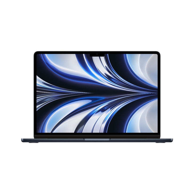 MacBook Air 13", procesor Apple M2, 8 nuclee CPU si 10 nuclee GPU, 8GB, 512GB, Midnight, INT KB - iSTYLE RO