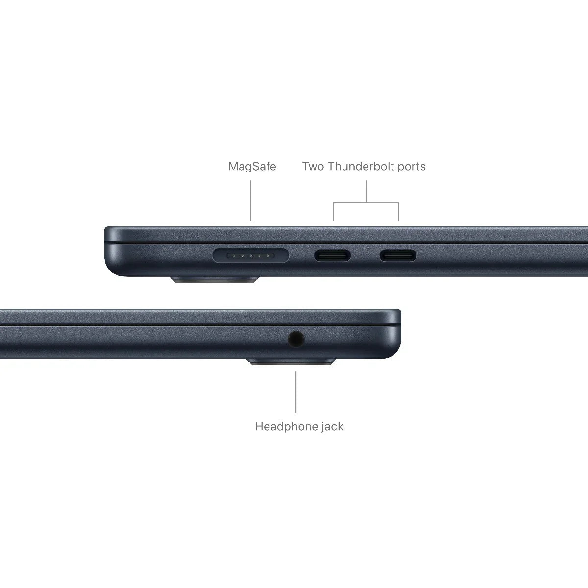 MacBook Air 15", procesor Apple M3, 8 nuclee CPU si 10 nuclee GPU, 8GB, 512GB, Midnight, INT KB - iSTYLE RO