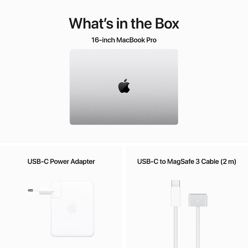 MacBook Pro 16", procesor Apple M3 Max, 14 nuclee CPU si 30 nuclee GPU, 1TB SSD, Silver