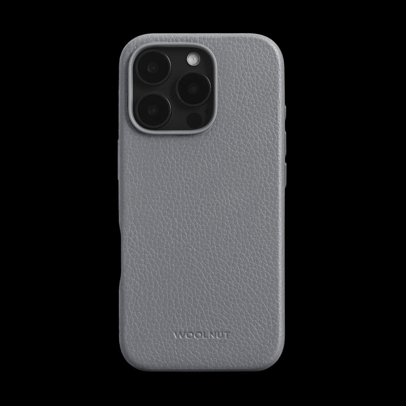 Husa de protectie Woolnut din piele pentru iPhone 16 Pro, Gri - iSTYLE RO