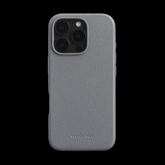 Husa de protectie Woolnut din piele pentru iPhone 16 Pro, Gri - iSTYLE RO