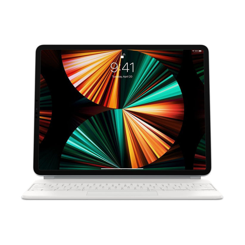 Husa cu tastatura Apple Magic Keyboard pentru iPad Pro 12.9" (gen.5) Alb, layout INT - iSTYLE RO