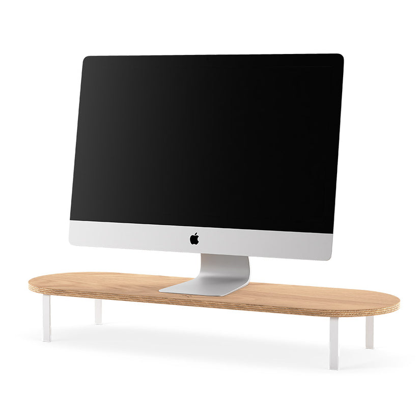 Stand Woodcessories pentru monitor Oak/White - iSTYLE RO