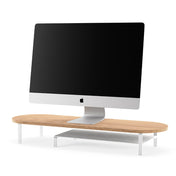 Stand cu raft Woodcessories pentru monitor Oak/White - iSTYLE RO