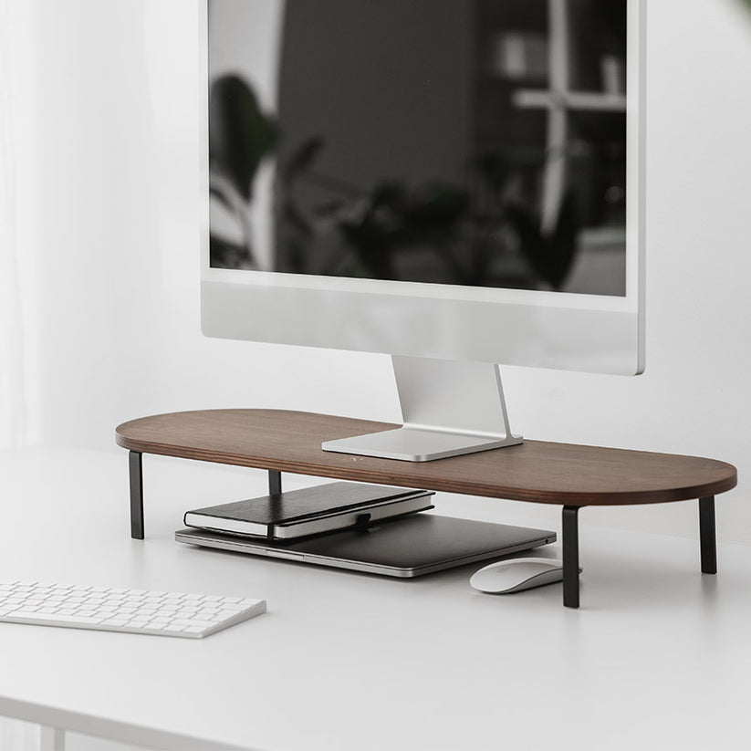 Stand Woodcessories pentru monitor Walnut/Black - iSTYLE RO