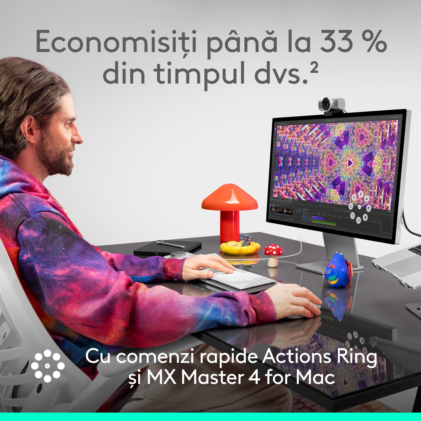 Mouse Wireless Logitech MX Master 4 pentru Mac, Negru
