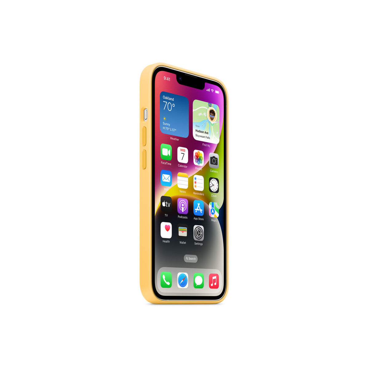 Husa de protectie Apple cu MagSafe pentru iPhone 14, Silicon, Sunglow - iSTYLE RO