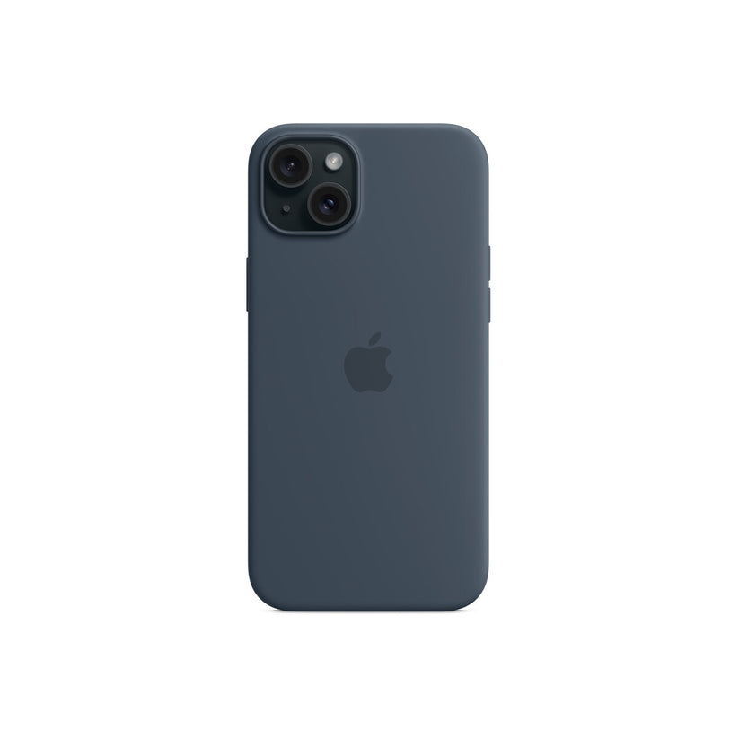 Husa de protectie Apple cu MagSafe pentru iPhone 15 Plus, Silicon, Storm Blue - iSTYLE RO