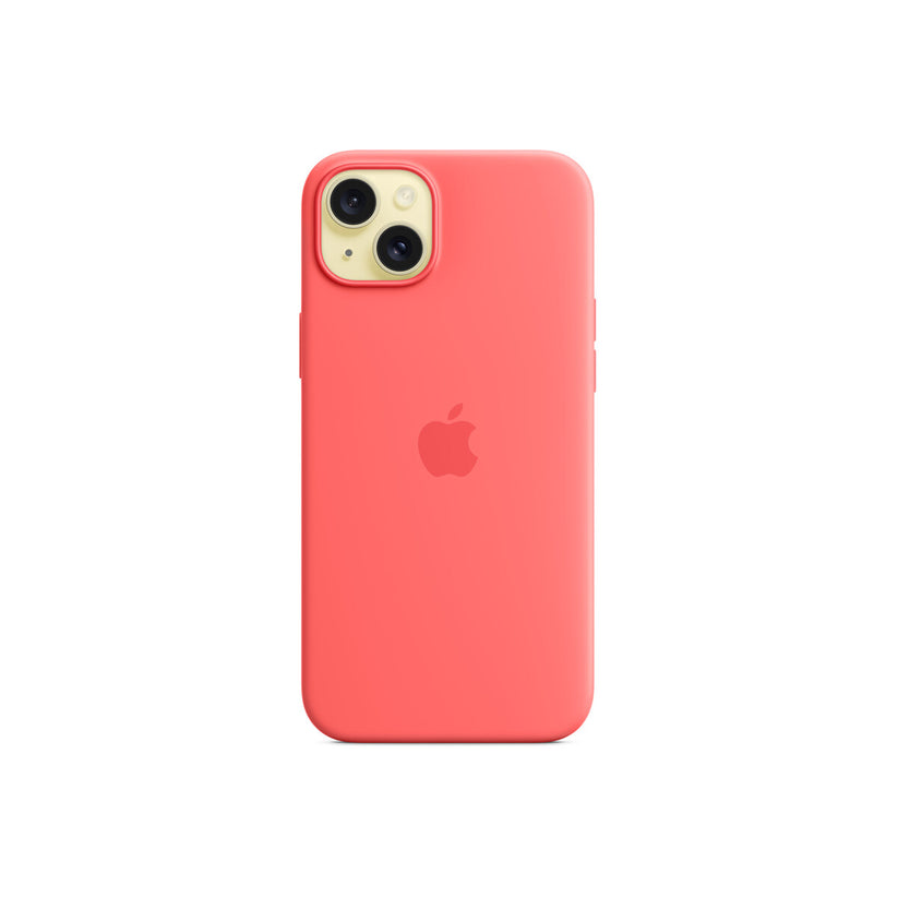 Husa de protectie Apple cu MagSafe pentru iPhone 15 Plus, Silicon, Guava - iSTYLE RO