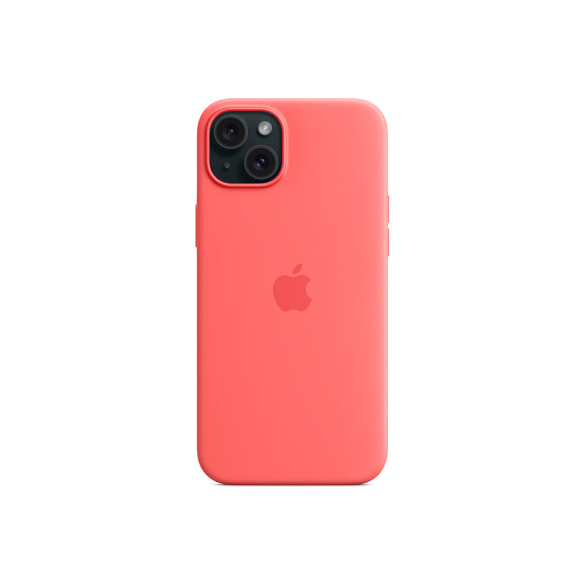 Husa de protectie Apple cu MagSafe pentru iPhone 15 Plus, Silicon, Guava - iSTYLE RO