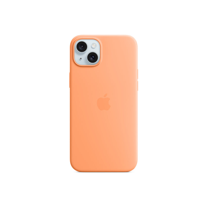 Husa de protectie Apple cu MagSafe pentru iPhone 15 Plus, Silicon, Orange Sorbet - iSTYLE RO
