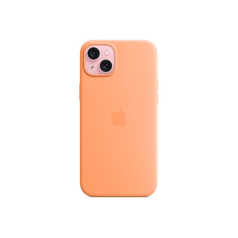 Husa de protectie Apple cu MagSafe pentru iPhone 15 Plus, Silicon, Orange Sorbet - iSTYLE RO