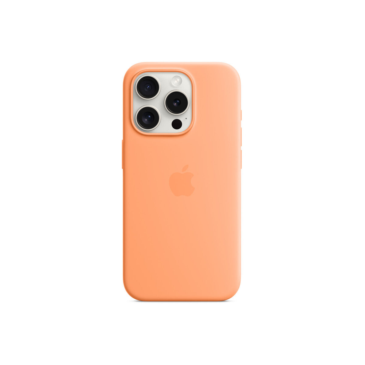 Husa de protectie Apple cu MagSafe pentru iPhone 15 Pro, Silicon, Orange Sorbet - iSTYLE RO